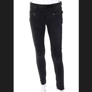 RtA black hip zip cotton jeans, size 26